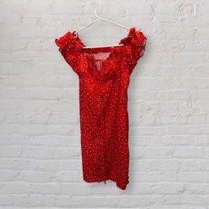 Women’s red floral midi dress